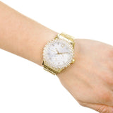 Guess Dazzler Diamonds Silver Dial Gold Steel Strap Watch for Women - W0335L2 Buy Now By Guess