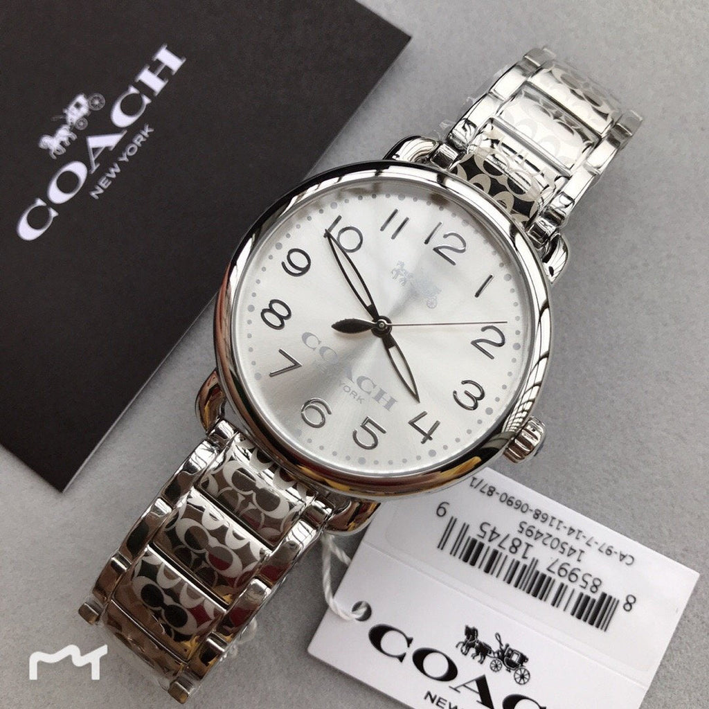 Coach Delancey White Dial Silver Steel Strap Watch for Women - 14502495 Buy Now By Coach