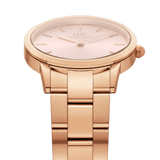 Daniel Wellington Iconic Link Pink Dial Rose Gold Steel Strap Watch For Women - DW00100335 Buy Now By Daniel Wellington