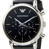 Emporio Armani Luigi Chronograph Black Dial Black Leather Watch For Men - AR1828 Buy Now By Emporio Armani