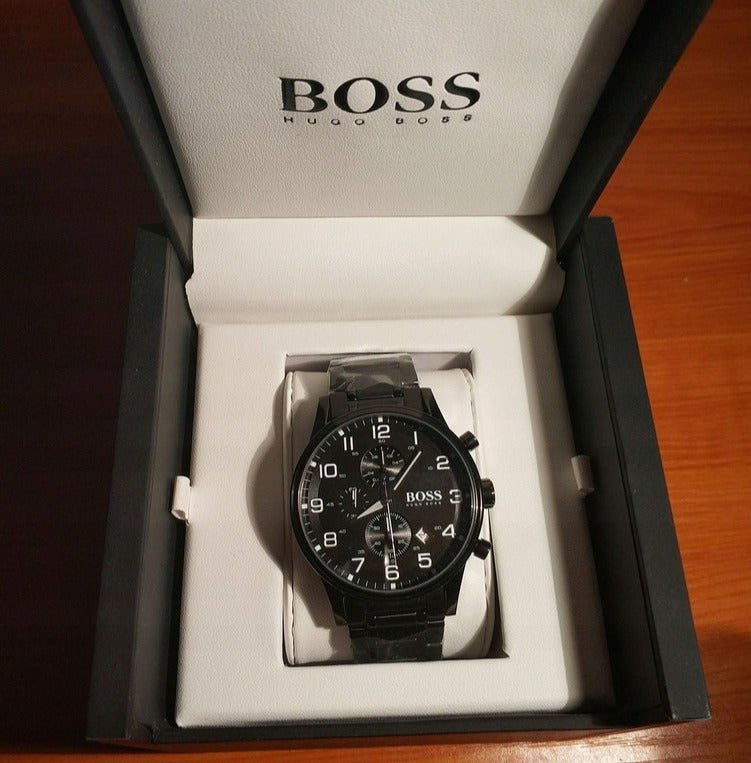 Hugo Boss Chronograph Black Dial Black Steel Strap Watch for Men - 1513180 Buy Now By Hugo Boss
