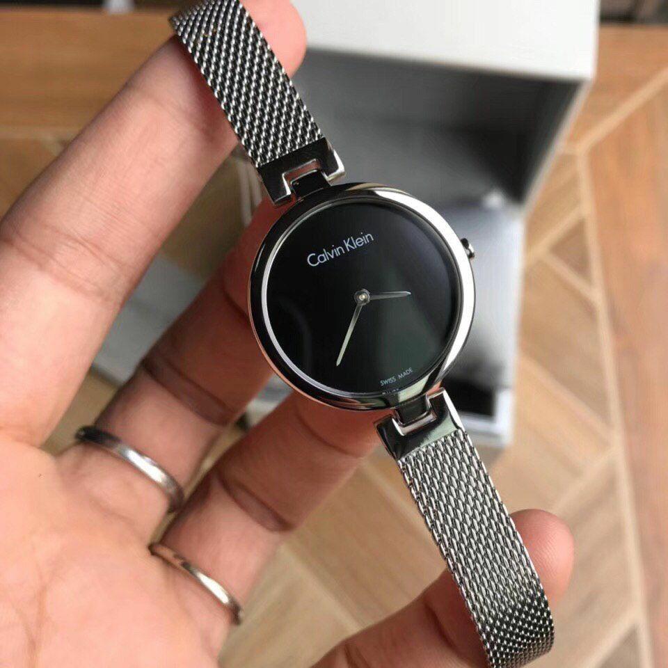 Calvin Klein Authentic Black Dial Silver Mesh Bracelet Watch for Women - K8G23121 Buy Now By Calvin Klein