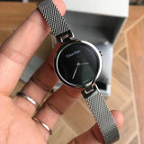 Calvin Klein Authentic Black Dial Silver Mesh Bracelet Watch for Women - K8G23121 Buy Now By Calvin Klein