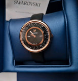 Swarovski Crystalline Pure Black Dial Black Leather Strap Watch for Women - 5275043 Buy Now By Swarovski