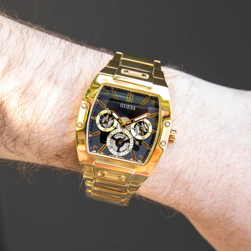 Guess Phoenix Multi Function Black Dial Gold Steel Strap Watch for Men - GW0456G1 Buy Now By Guess