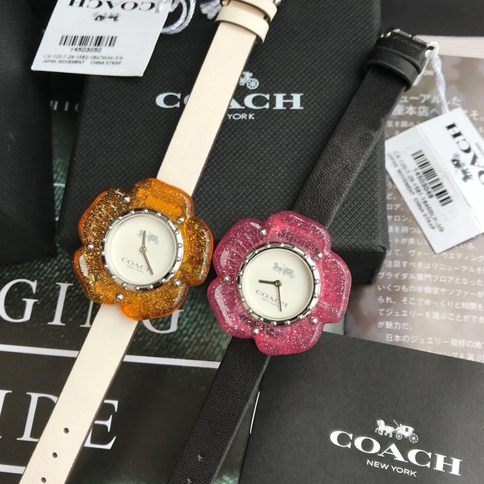 Coach Perry White Dial Beige Leather Strap Watch for Women - 14503050 Buy Now By Coach