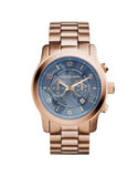 Michael Kors Runway Stop Hunger Quartz Blue Dial Rose Gold Steel Strap Watch For Men - MK8358 Buy Now By Michael Kors