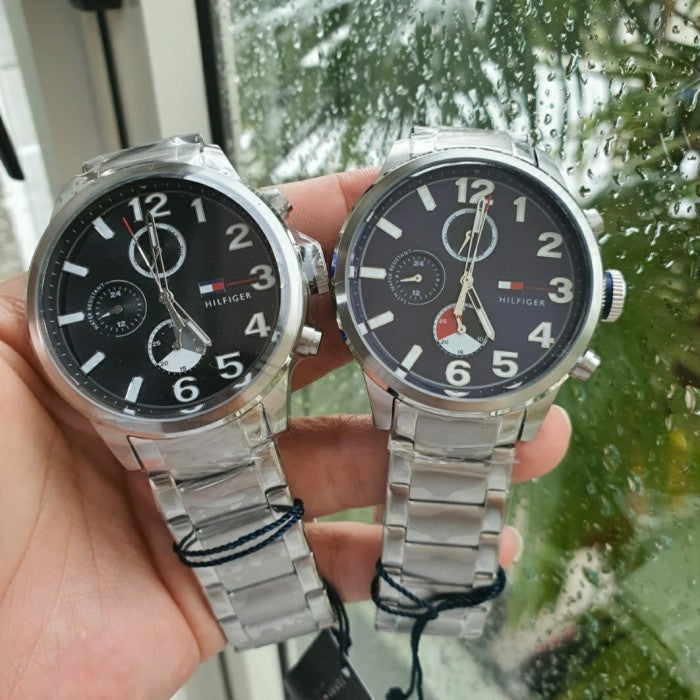 Tommy Hilfiger Jackson Quartz Black Dial Silver Steel Strap Watch for Men - 1791243 Buy Now By Tommy Hilfiger