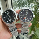 Tommy Hilfiger Jackson Quartz Black Dial Silver Steel Strap Watch for Men - 1791243 Buy Now By Tommy Hilfiger