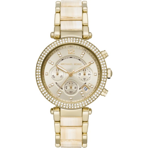 Michael Kors Parker Chronograph Gold Dial Gold Steel Strap Watch For Women - MK6831 Buy Now By Michael Kors