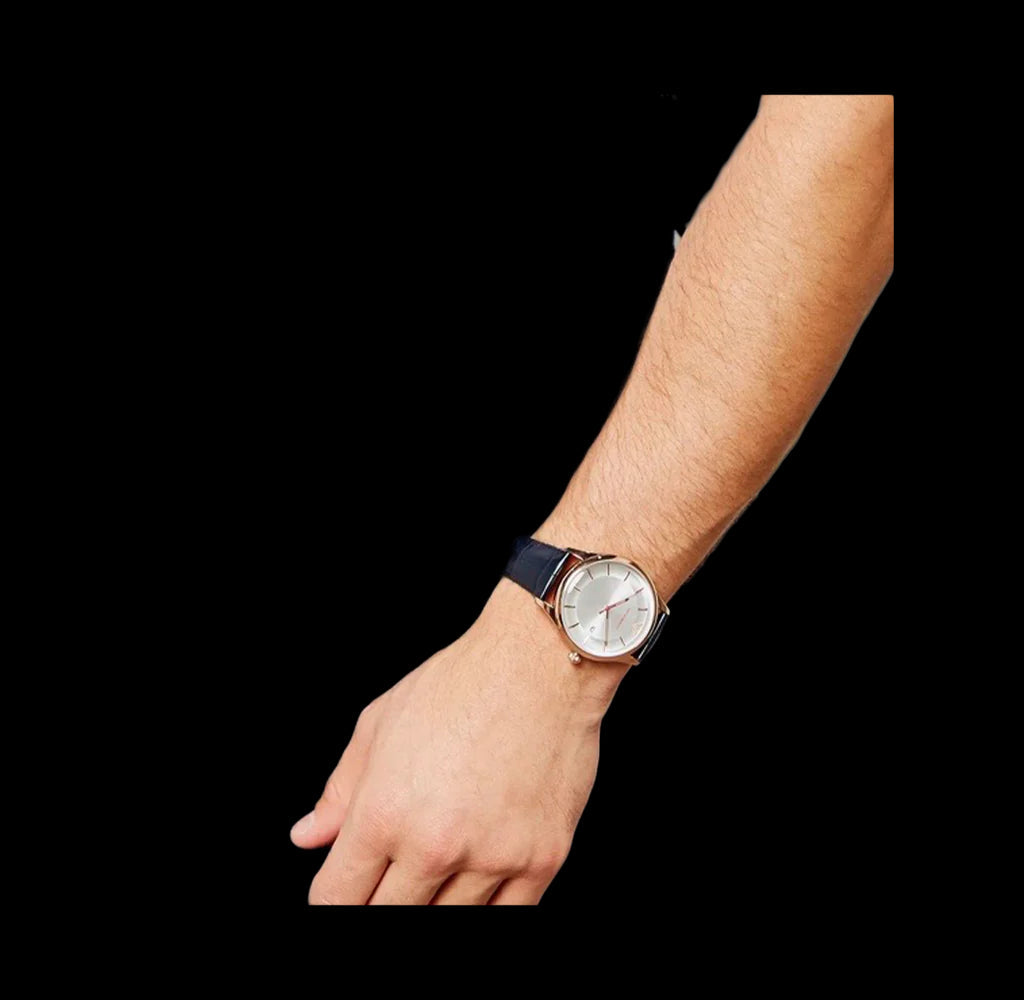 Emporio Armani Classic Silver Dial Blue Leather Strap Watch For Men - AR11131 Buy Now By Emporio Armani