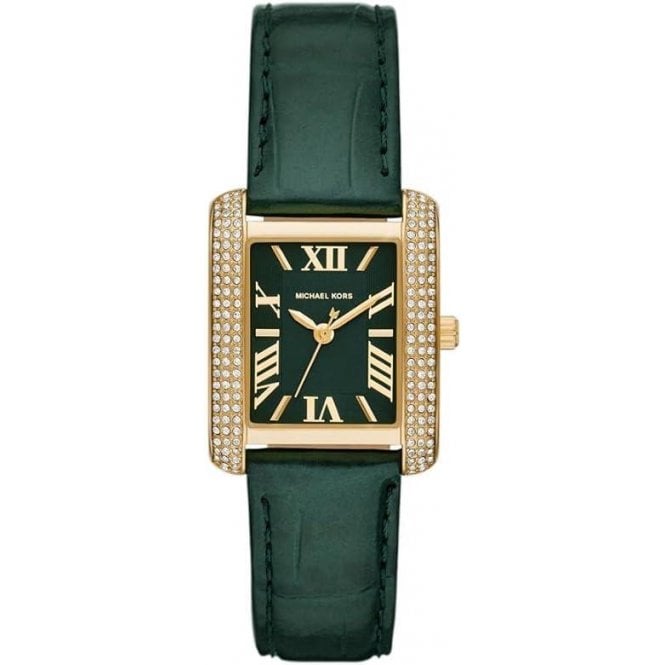 Michael Kors Emery Quartz Diamonds Green Dial Green Leather Strap Watch For Women - MK4697 Buy Now By Michael Kors