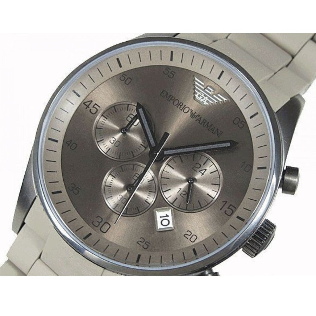Emporio Armani Sportivo Chronograph Brown Dial Brown Steel Strap Watch For Men - AR5950 Buy Now By Emporio Armani