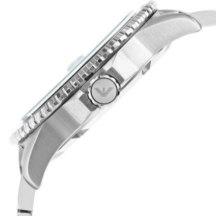 Emporio Armani Three Hand Green Dial Silver Steel Strap Watch For Men - AR11338 Buy Now By Emporio Armani