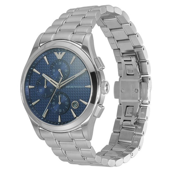 Emporio Armani Chronograph Blue Dial Silver Steel Strap Watch For Men - AR11528 Buy Now By Emporio Armani