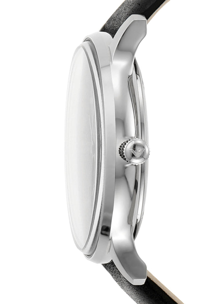 Emporio Armani Gianni Quartz Black Dial Black Leather Strap Watch For Men - AR0382 Buy Now By Emporio Armani