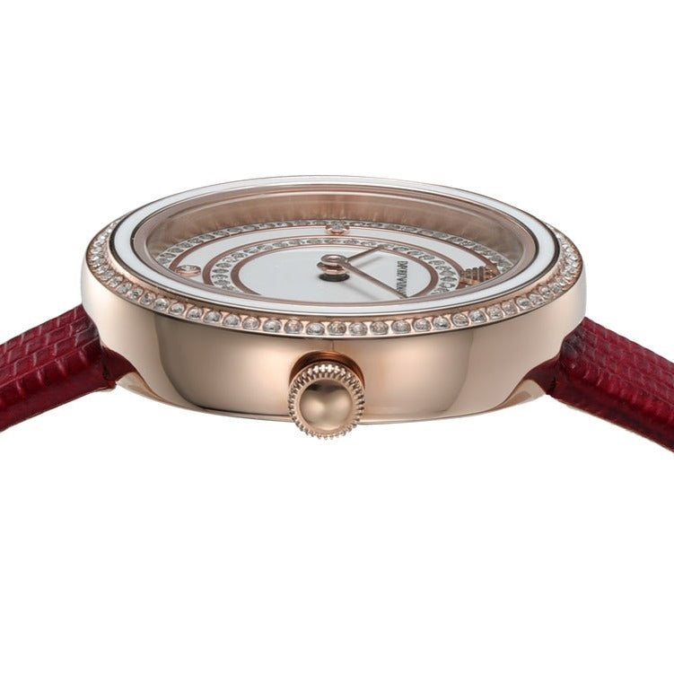 Emporio Armani Two-Hand Analog White Dial Red Leather Strap Watch For Women - AR11532 Buy Now By Emporio Armani