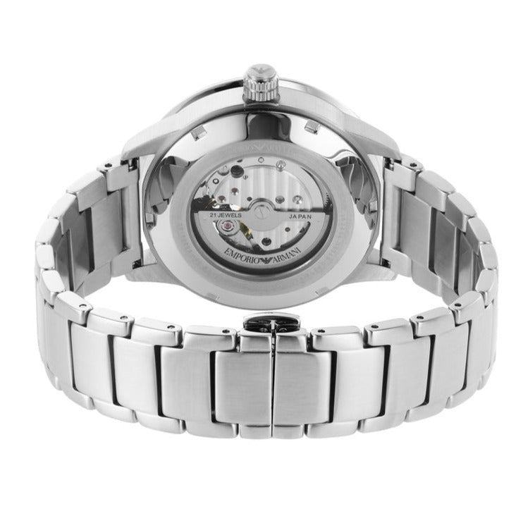 Emporio Armani Meccanico Chronograph Automatic Green Dial Silver Steel Strap Watch For Men - AR60053 Buy Now By Emporio Armani