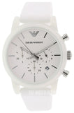 Emporio Armani Classic Chronograph White Dial White Rubber Strap Watch For Men - AR1054 Buy Now By Emporio Armani