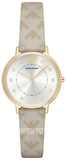 Emporio Armani Kappa Quartz Silver Dial Beige Leather Strap Watch For Women - AR11042 Buy Now By Emporio Armani