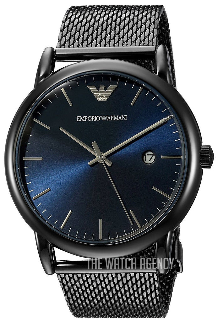 Emporio Armani Luigi Quartz Blue Dial Grey Mesh Bracelet Watch For Men - AR11053 Buy Now By Emporio Armani