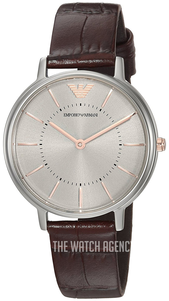 Emporio Armani Dress Quartz Silver Dial Brown Leather Strap Watch For Women - AR11063 Buy Now By Emporio Armani
