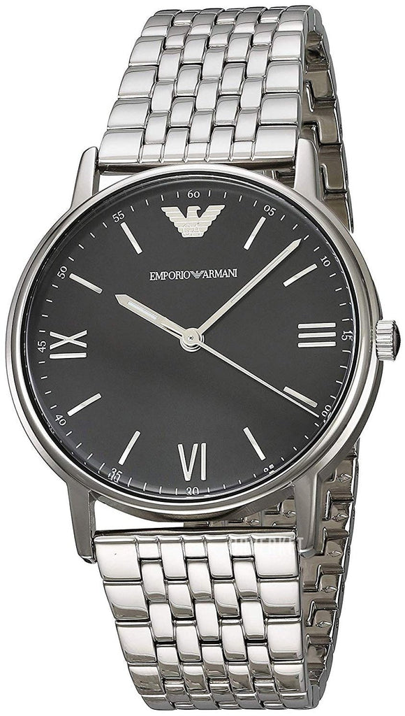 Emporio Armani Kappa Black Dial Silver Steel Strap Watch For Men - AR11152 Buy Now By Emporio Armani
