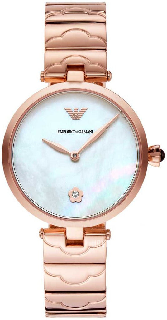 Emporio Armani Arianna White Mother of Pearl Dial Rose Gold Steel Strap Watch For Women - AR11236 Buy Now By Emporio Armani