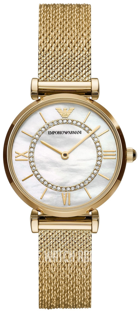 Emporio Armani Gianni T Bar Mother of Pearl Dial Gold Mesh Bracelet Watch For Women - AR11321 Buy Now By Emporio Armani