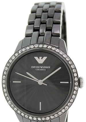 Emporio Armani Crystal Ceramica Black Dial Black Steel Strap Watch For Women - AR1478 Buy Now By Emporio Armani