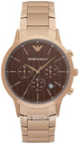 Emporio Armani Renato Chronograph Brown Dial Rose Gold Steel Strap Watch For Men - AR2504 Buy Now By Emporio Armani
