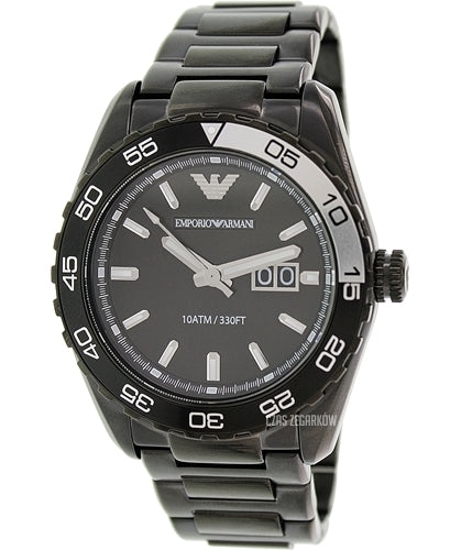Emporio Armani Sportivo Quartz Black Dial Black Steel Strap Watch For Men - AR6049 Buy Now By Emporio Armani