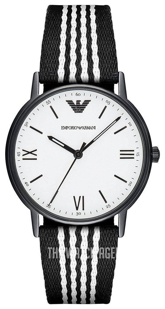 Emporio Armani Kappa Analog White Dial Two Tone Nylon Strap Watch For Men - AR80004 Buy Now By Emporio Armani