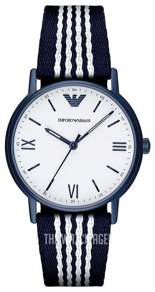 Emporio Armani Kappa Dress White Dial Two Tone NATO Strap Watch For Men - AR80005 Buy Now By Emporio Armani