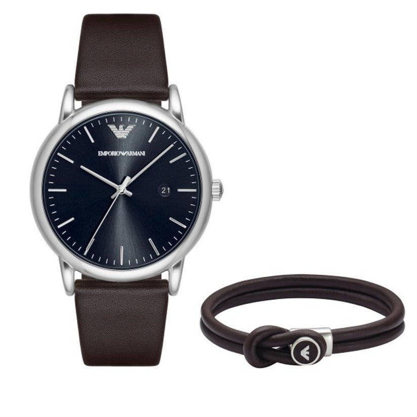 Emporio Armani Kappa Quartz Black Dial Brown Leather Strap Watch For Men - AR80008 Buy Now By Emporio Armani