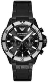 Emporio Armani Diver Chronograph Black Dial Black Steel Strap Watch For Men - AR80050 Buy Now By Emporio Armani