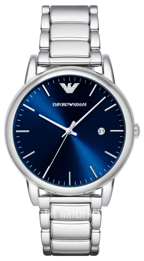 Emporio Armani Dress Analog Blue Dial Silver Steel Strap Watch For Men - AR8033 Buy Now By Emporio Armani