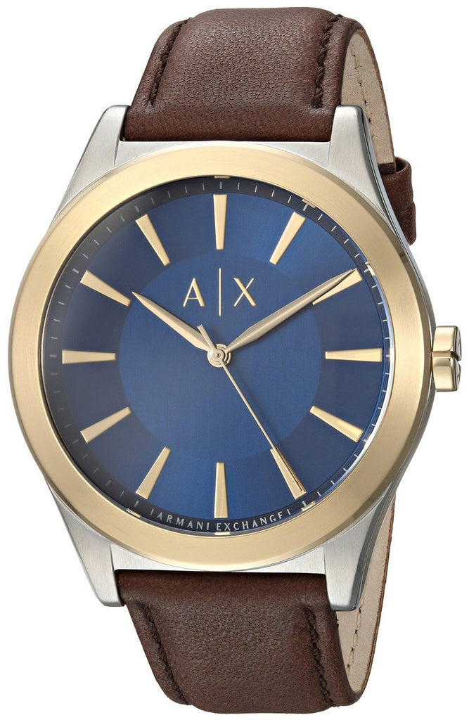 Armani Exchange Nico Quartz Blue Dial Brown Leather Strap Watch For Men - AX2334 Buy Now By Armani Exchange
