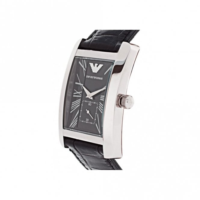 Emporio Armani Black Dial Black Leather Strap Watch For Men - AR0143 Buy Now By Emporio Armani