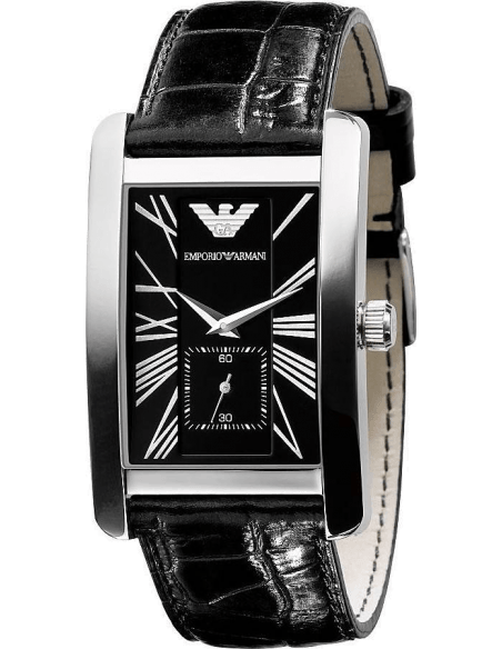Emporio Armani Black Dial Black Leather Strap Watch For Men - AR0143 Buy Now By Emporio Armani