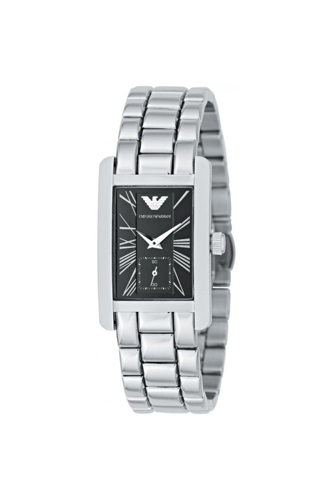 Emporio Armani Classic Black Dial Silver Stainless Steel Watch For Women - AR0157 Buy Now By Emporio Armani