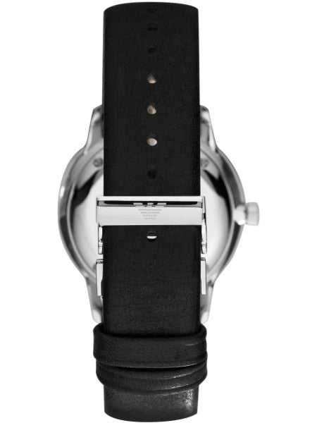 Emporio Armani Gianni Quartz Black Dial Black Leather Strap Watch For Men - AR0382 Buy Now By Emporio Armani