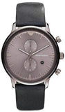 Emporio Armani Classic Grey Dial Grey Leather Strap Watch For Men - AR0388 Buy Now By Emporio Armani
