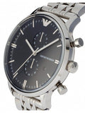 Emporio Armani Chronograph Black Dial Silver Steel Strap Watch For Men - AR0389 Buy Now By Emporio Armani