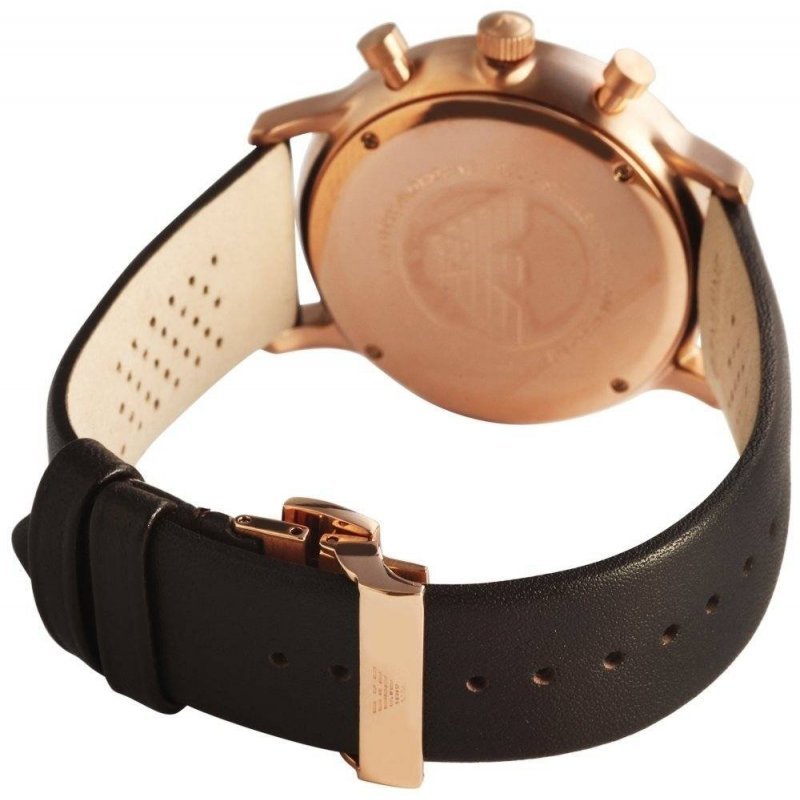 Emporio Armani Gianni Classic Chronograph White Dial Brown Leather Strap Watch For Men - AR0398 Buy Now By Emporio Armani