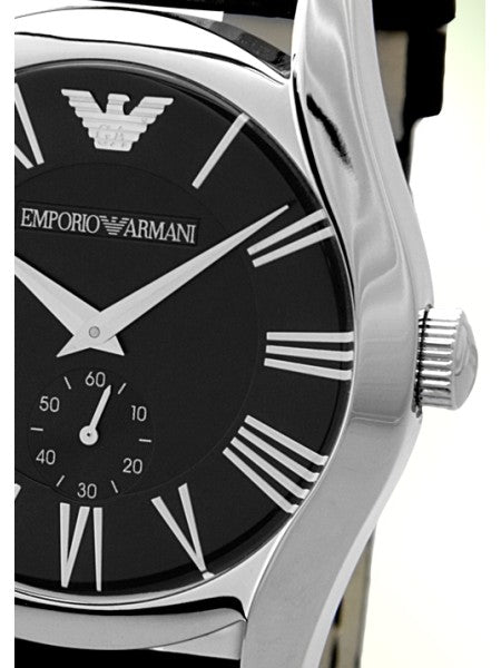 Emporio Armani Valente Black Dial Black Leather Strap Watch For Men - AR0643 Buy Now By Emporio Armani