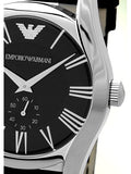 Emporio Armani Valente Black Dial Black Leather Strap Watch For Men - AR0643 Buy Now By Emporio Armani