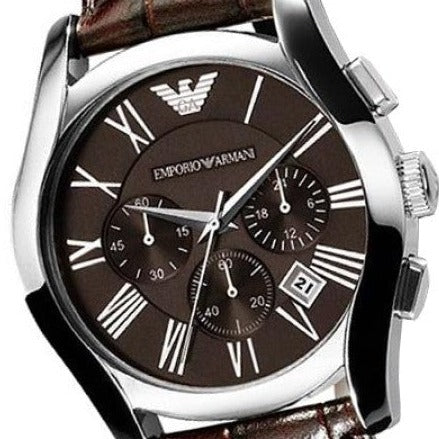 Emporio Armani Valente Chronograph Brown Dial Brown Leather Strap Watch For Men - AR0671 Buy Now By Emporio Armani