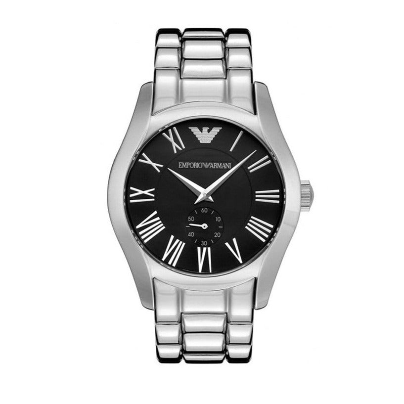 Emporio Armani Valente Black Dial Silver Steel Strap Watch For Men - AR0680 Buy Now By Emporio Armani