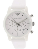 Emporio Armani Classic Chronograph White Dial White Rubber Strap Watch For Men - AR1054 Buy Now By Emporio Armani